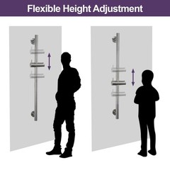 Wall Mount Bathroom Shower Slide Bar with Adjustable Hand Shower Ho… Fast Ship