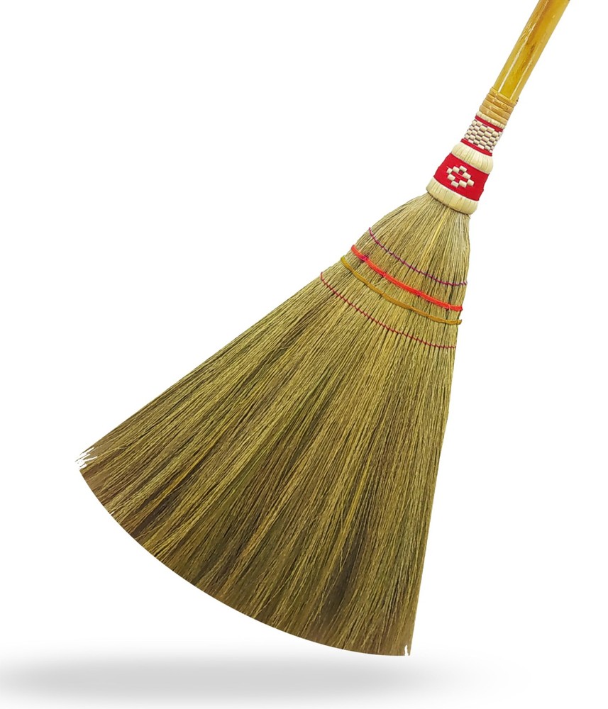 Aw Brooms Handmade Whisk Sweeping Broom 39 Inch- Asian Straw Soft Broom For