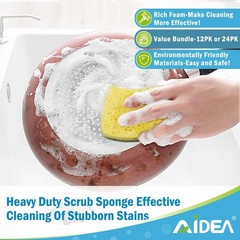 AIDEA Sponges Heavy Duty-12Count, Sponges Kitchen, Sponge for Dishes, Scrubbing
