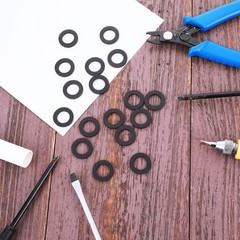25 Pcs Black Rubber Hose Washers 1/2 Inch Seals for 3/4 Inch Hose Set
