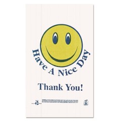 Barnes Paper Company T16SMILEY 11.5 in. x 21 in. Shopping Bags (900/Carton) New