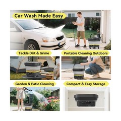 Portable Cordless Pressure Washer with Tank: 1200 PSI Foldable Power Washer R