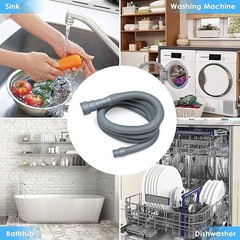 Elyfree Washing Machine Drain Hose, 6 Feet Universal Dishwasher 6 ft, Gray