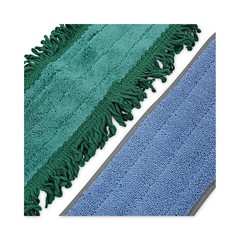 Boardwalk® Microfiber Mopping Kit, 18 Mop Head, 35-60Handle, Blue/Green/Gray