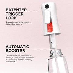 Bepkac Continuous Spray Bottle for Hair – Fine Mist 6.1 Ounces, White & Peach