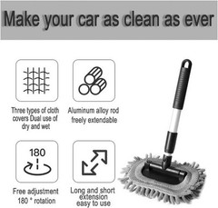 Car Windshield Cleaner Tool, Vehicle Window Cleaner with Exte Size: Triangular