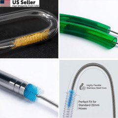 67″ Flexible Drain Brush Set, Double Ended Long Hose Pipe 67 inches, [‘Blue’]