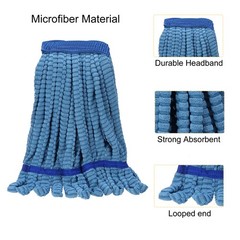 Mop Head Replacement Microfiber Floor Cleaning 10 oz 33.5 Inch, Blue