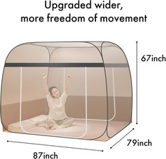 Pop-Up Mosquito Net Tent King Size, Portable Folding Mosquito Net with Bottom