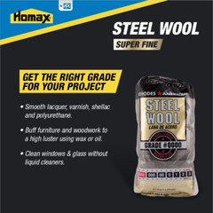 Rhodes American Steel Wool, Super Fine Grade #0000, 12 Pads