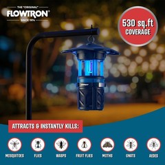 Flowtron Indoor Outdoor Bug Trap Zapper Electric Insect Killer Uv Light Fan 800