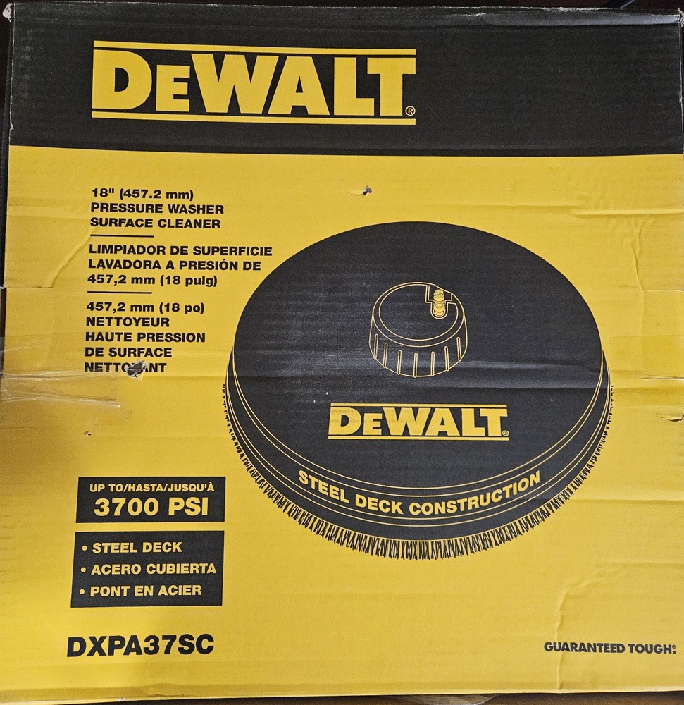 Dewalt 18″ Pressure Washer Surface Cleaner DXPA37SC 1 Use Only Save!!
