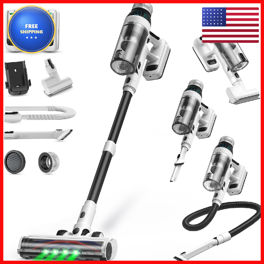Nuyupo Cordless Vacuum Cleaner 2 Batteries 110 Mins Runtime Powerful Stick