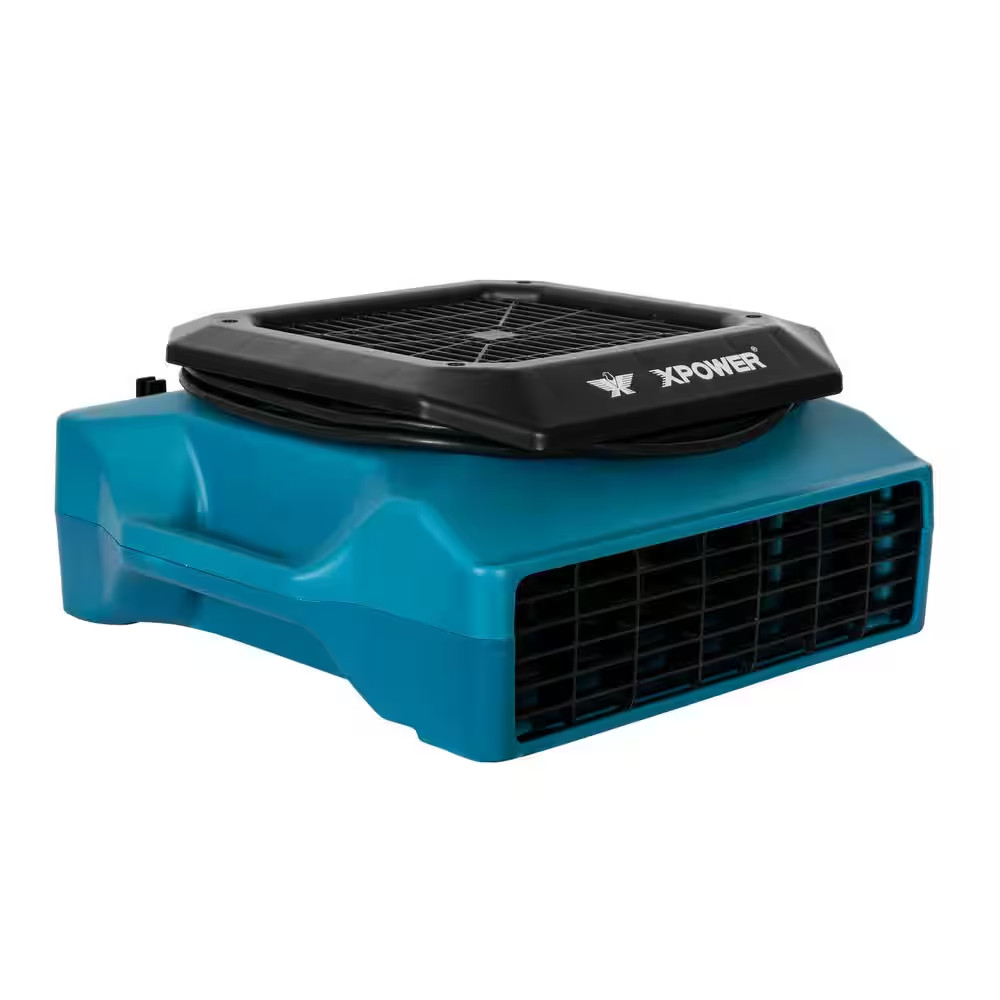 1/3 HP 1050 CFM 3-Speed Low Profile Air Mover, Floor Fan, Carpet Dryer with Buil