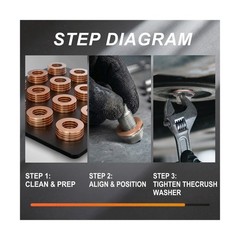 15 PCS Dcoecue Oil Drain Plug Gasket Washer, M14 Copper Crush Washers, Compat…