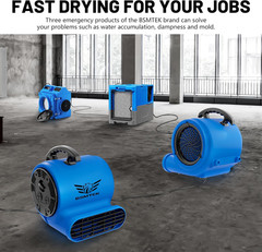 Heavy-Duty Air Mover Blower Fan – 1/2HP 2500CFM, 3 Speeds, 15FT Cord