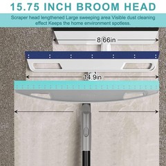 Silicone Floor Squeegee Broom 59 Inch Rubber Air Broom for Bathroom Kitchen Pet