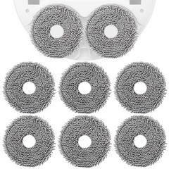 Restynic 8 Pack Mop Pads for Roborock Q Revo Series, Spin Cleaning Gray