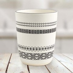 Better Homes & Gardens Boho Chic Wastebasket Black, Ceramic, Adult
