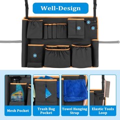 Trash Can Caddy Bag Fit 32-55 Gallon Garbage Bin, Cleaning Caddy Bag with Adj…