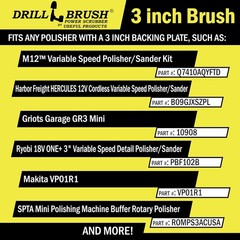 3 Inch Mini Polisher Brush – Hook & Loop Auto Detailing Brush – Interior Car Det