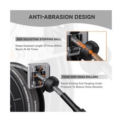 Giraffe Tools Pressure Washer Hose Reel 60ft, 1/4″ Power Washer Hose Reel, Au…