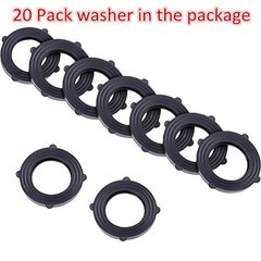 20 Pack Garden Hose Rubber Washers with Self Locking Tabs Black Seal Set
