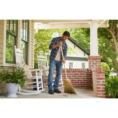 Giant Commercial Corn Broom 15 in. W Sweeping Wood Handle Lightweight Outdoor