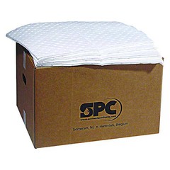 Brady Sxt100 Sorbent Pad, 19 Gal, 15 In X 19 In, Oil, White, 100 Pk