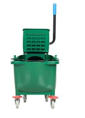 26 QT Green Space Saving Combo Mop Bucket and Side Press Wringer Lavex
