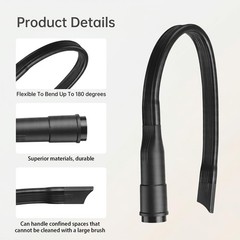 25″ Crevice Tool Vacuum Attachment, for All Vacuums Black