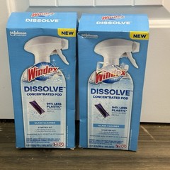 NEW (2) Windex Dissolve Glass Cleaner Concentrated Pod Starter Kit