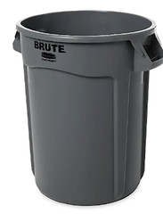 2 Pack Rubbermaid Brute 32 Gal Round Trash Can Gray Fg263200gray Heavy Duty