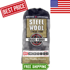 Steel Wool 0000 12 pad Fine Grade Rhodes, American Final Finish Super Fine