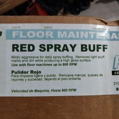 Powr-Flite Floor Pads, 20″ Diameter, Red, 5/Carton Free Shipping