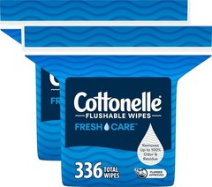 Cottonelle Fresh Care Flushable Wet Wipes Adult Wipes 2 Refill Packs 336 Total
