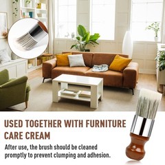 Small Horse Hair Brush for Leather Furniture Salve Wax Polish Brown