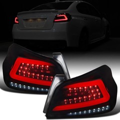 2015-2021 Subaru WRX US Spec Sequential LED Tail Lights Pair Black Smoke