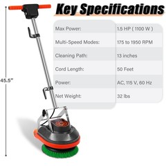 Hhq Commercial Floor Scrubber Machine 13 Heavy Duty Orbital Floor Cleaner