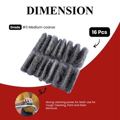 Steel Wool # 3 – Extra Coarse – 16 Pads Multi-use for Tough Cleaning, Paint a…