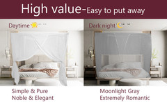 No-See-Um mesh Square Mosquito Net for King Size Bed 2 Openings Netting Mosquito