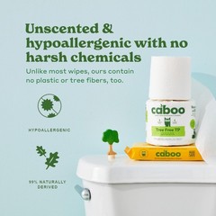 Caboo Tree Free Flushable Wipes, Certified 60 Count (Pack of 3), White