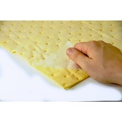 Spilfyter S2-75 Sorbent Pad, 30 Gal, 16 In X 18 In, Harsh Chemicals, Yellow,