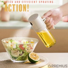 PREMIUS Glass Oil Sprayer Bottle, 8.45 Ounces, Thumb Pump 8.5 natural