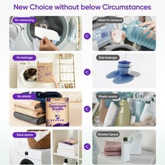 Travel Laundry Detergent Sheets 60 Count (Pack of 1), Lavender 120Loads