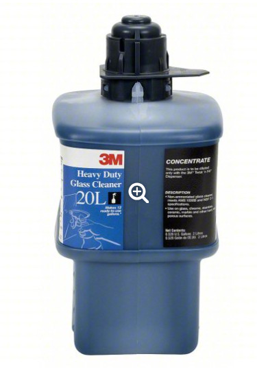 3M Heavy Duty Glass Cleaner 20L Gray Cap Cartridge makes 12 gallons 2L Floral