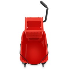 33 Quart Commercial Mop Bucket with Side Press Wringer, Red