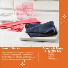 E-Cloth Granite & Stone Cleaning Kit, Premium New Version, Red & Black