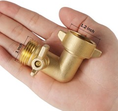 Xiny Tool 90 Degree Garden Hose Adapter with Shut Off Valves, 3/4″ Solid Brass G