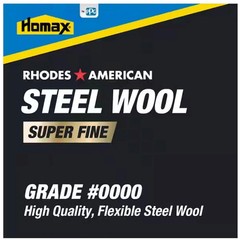 Steel Wool 0000 12 pad Fine Grade Rhodes, American Final Finish Super Fine